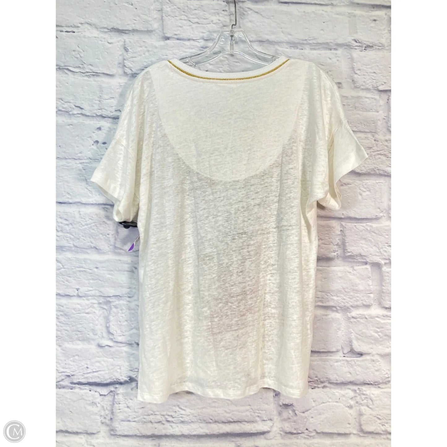 Top Short Sleeve By Chicos In White, Size: M