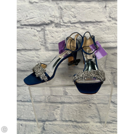 Shoes Heels Block By Badgley Mischka In Blue & Silver, Size: 5.5