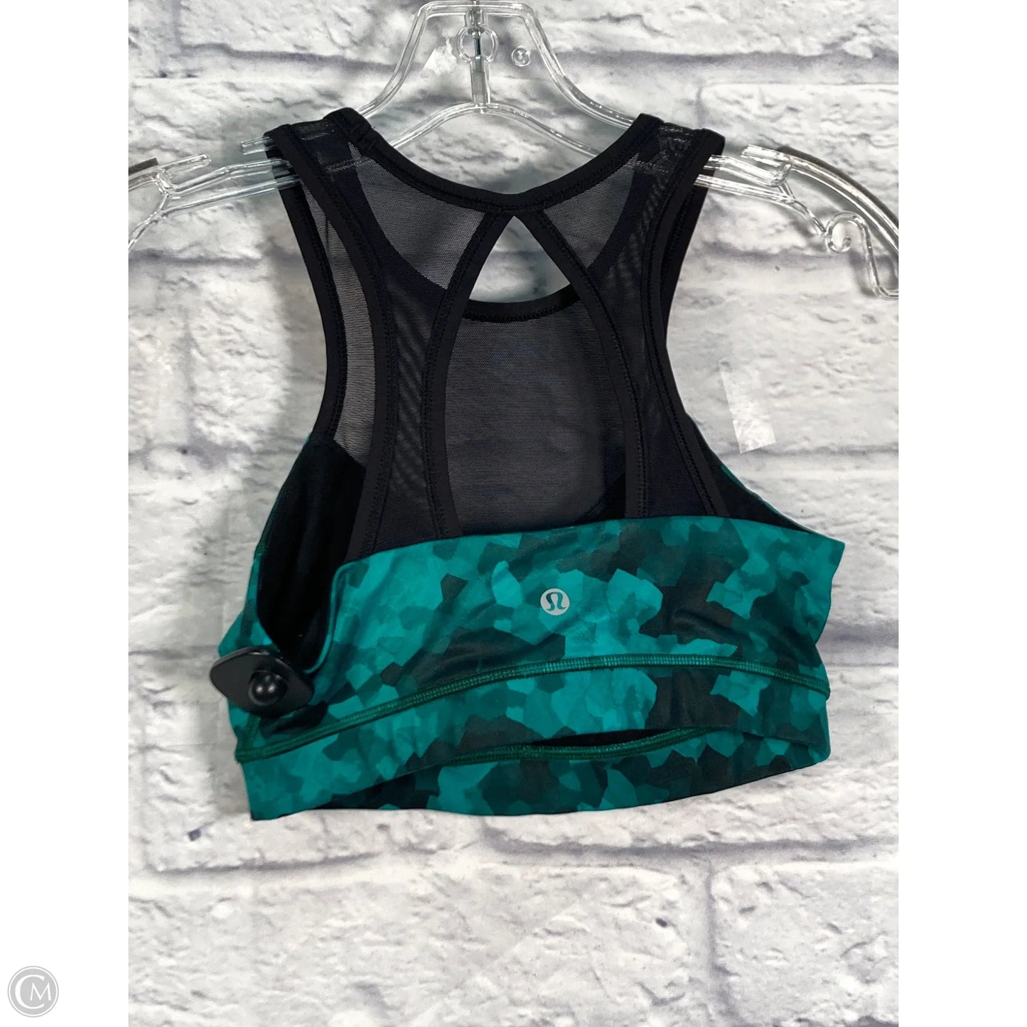 Athletic Bra By Lululemon In Black & Green, Size: 4