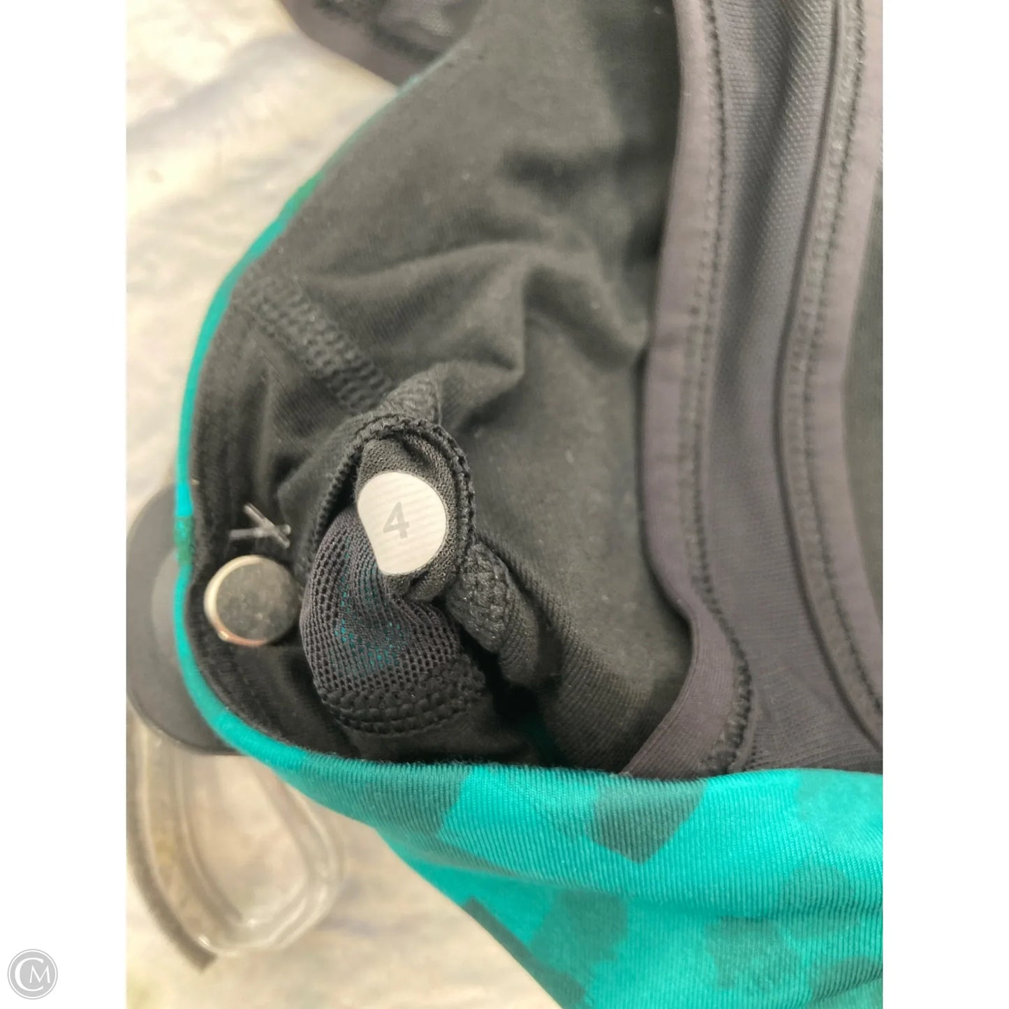 Athletic Bra By Lululemon In Black & Green, Size: 4