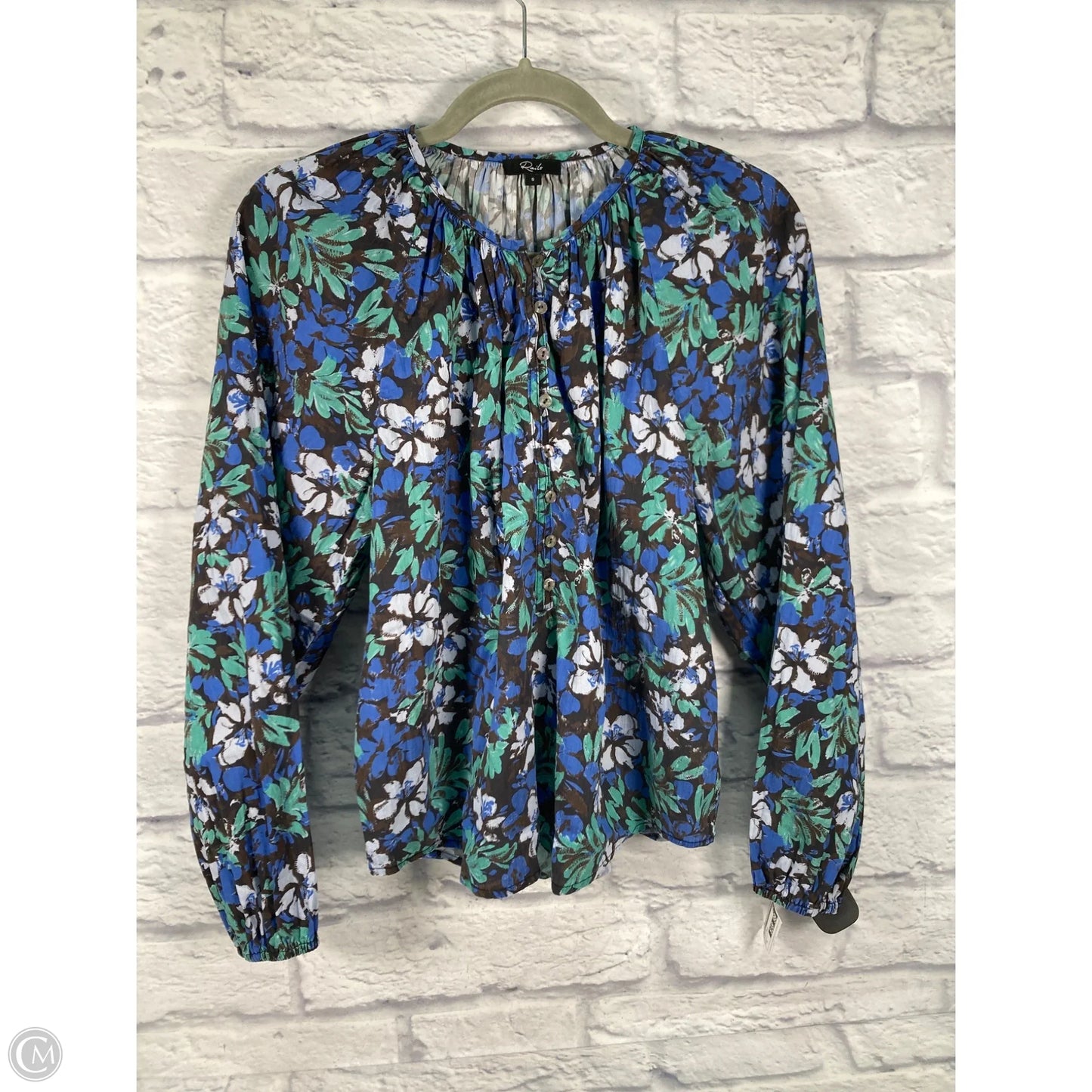 Top Long Sleeve By Rails In Blue & Green, Size: S