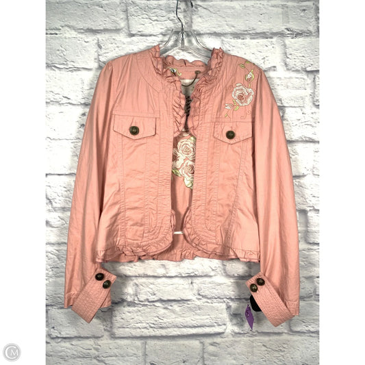 Jacket Denim By Johnny Was In Pink, Size: S