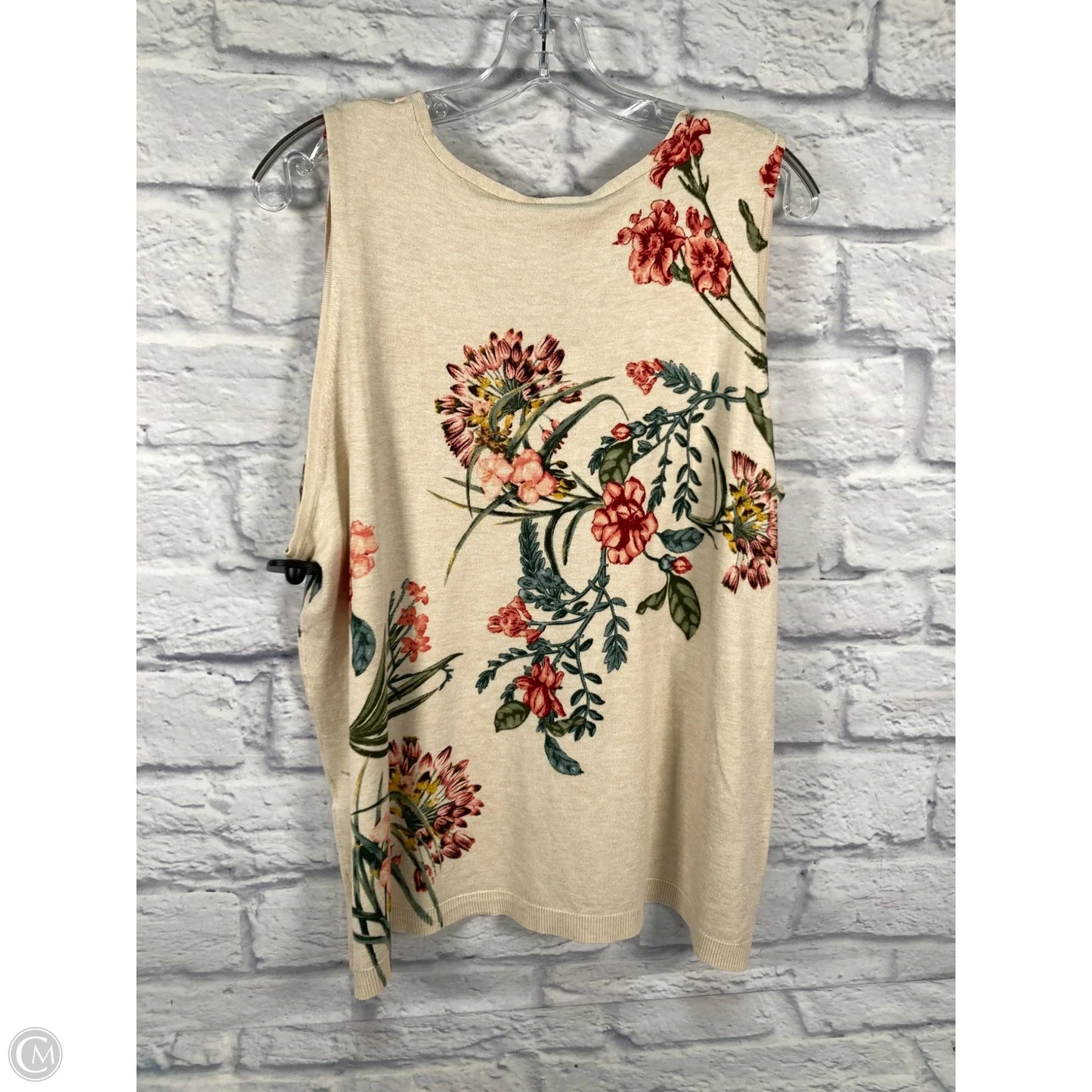 Top Sleeveless By Chicos In Tan, Size: Xl