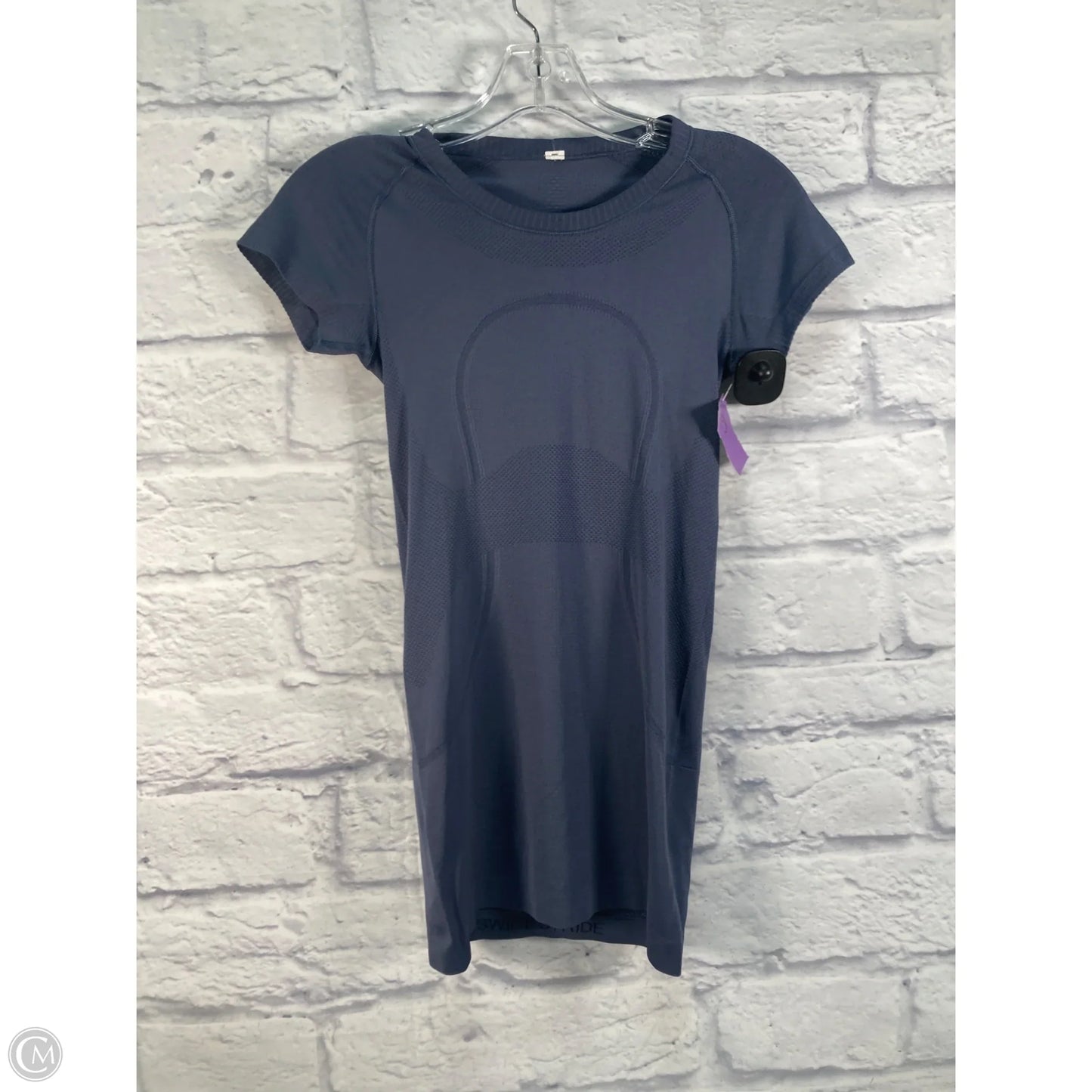 Athletic Top Short Sleeve By Lululemon In Grey, Size: 2