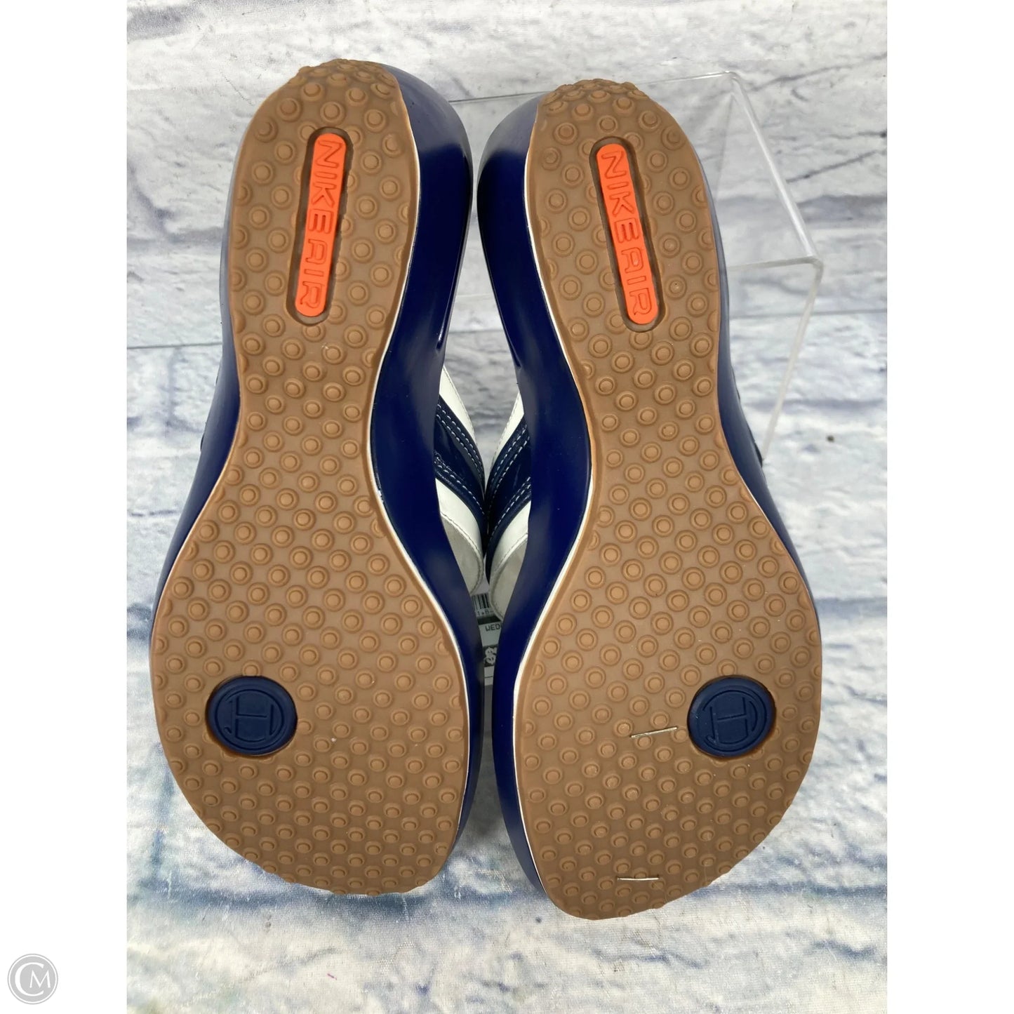 Sandals Heels Wedge By Cole-haan In Blue & White, Size: 7
