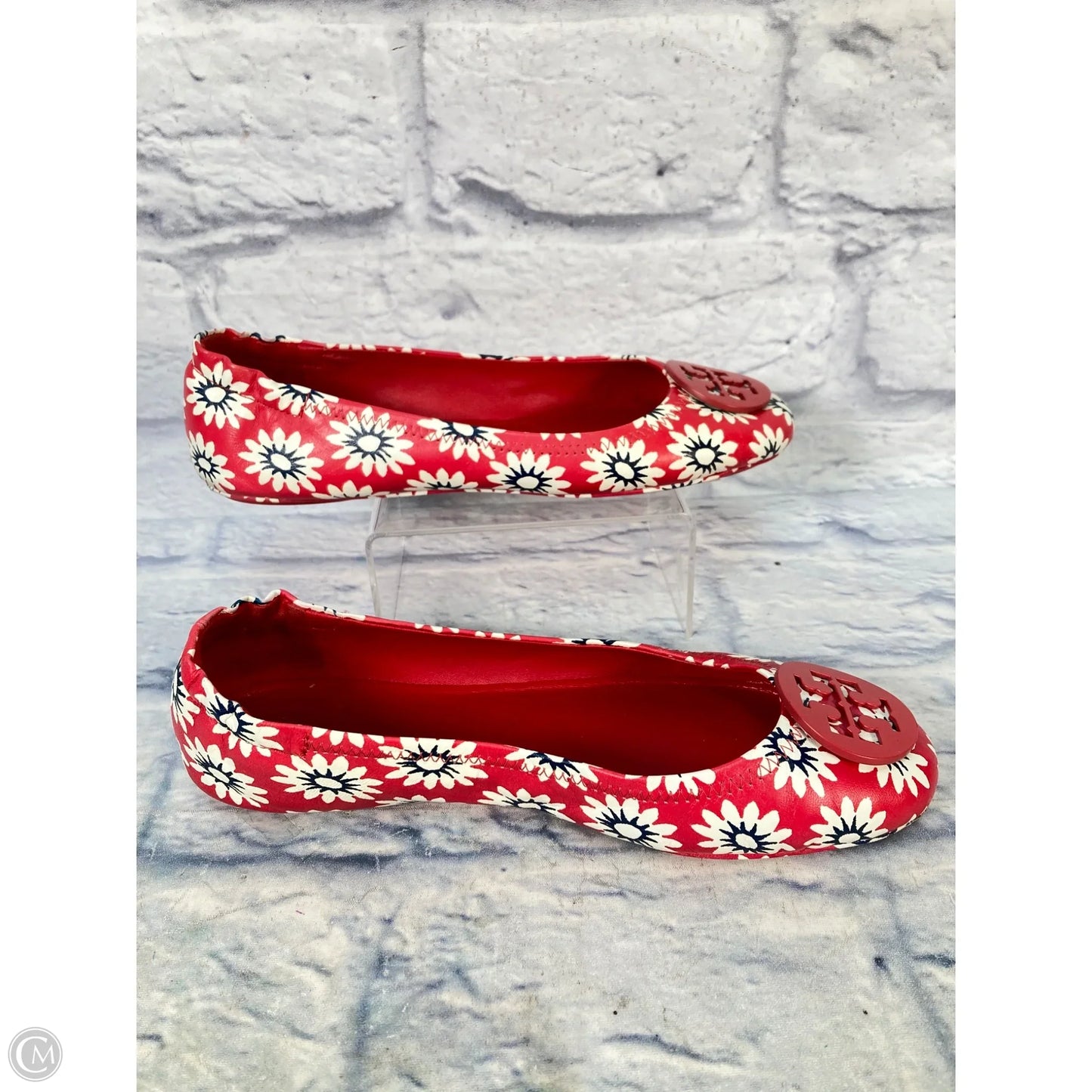 Shoes Designer By Tory Burch In Red & White, Size: 8.5