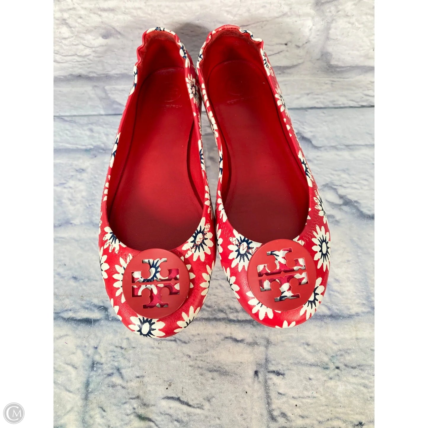 Shoes Designer By Tory Burch In Red & White, Size: 8.5