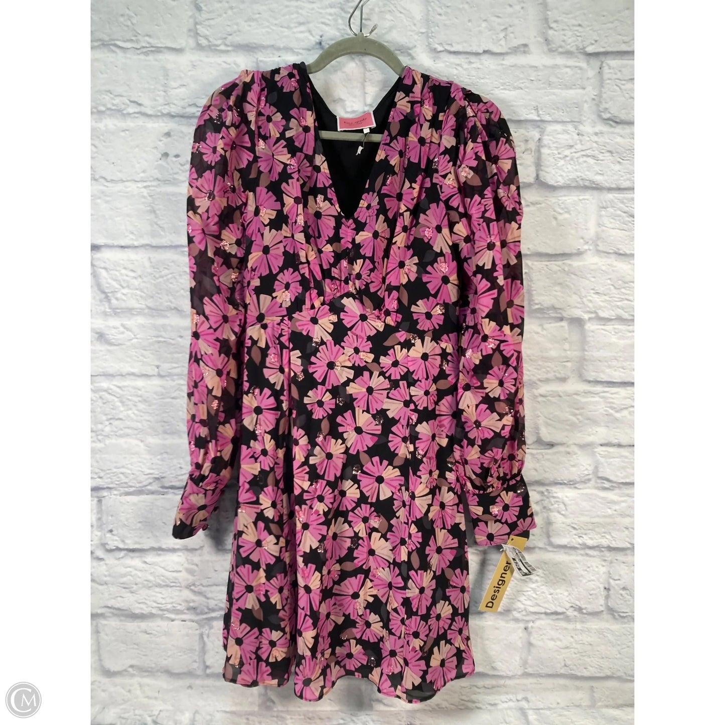Dress Designer By Kate Spade In Black & Pink, Size: S