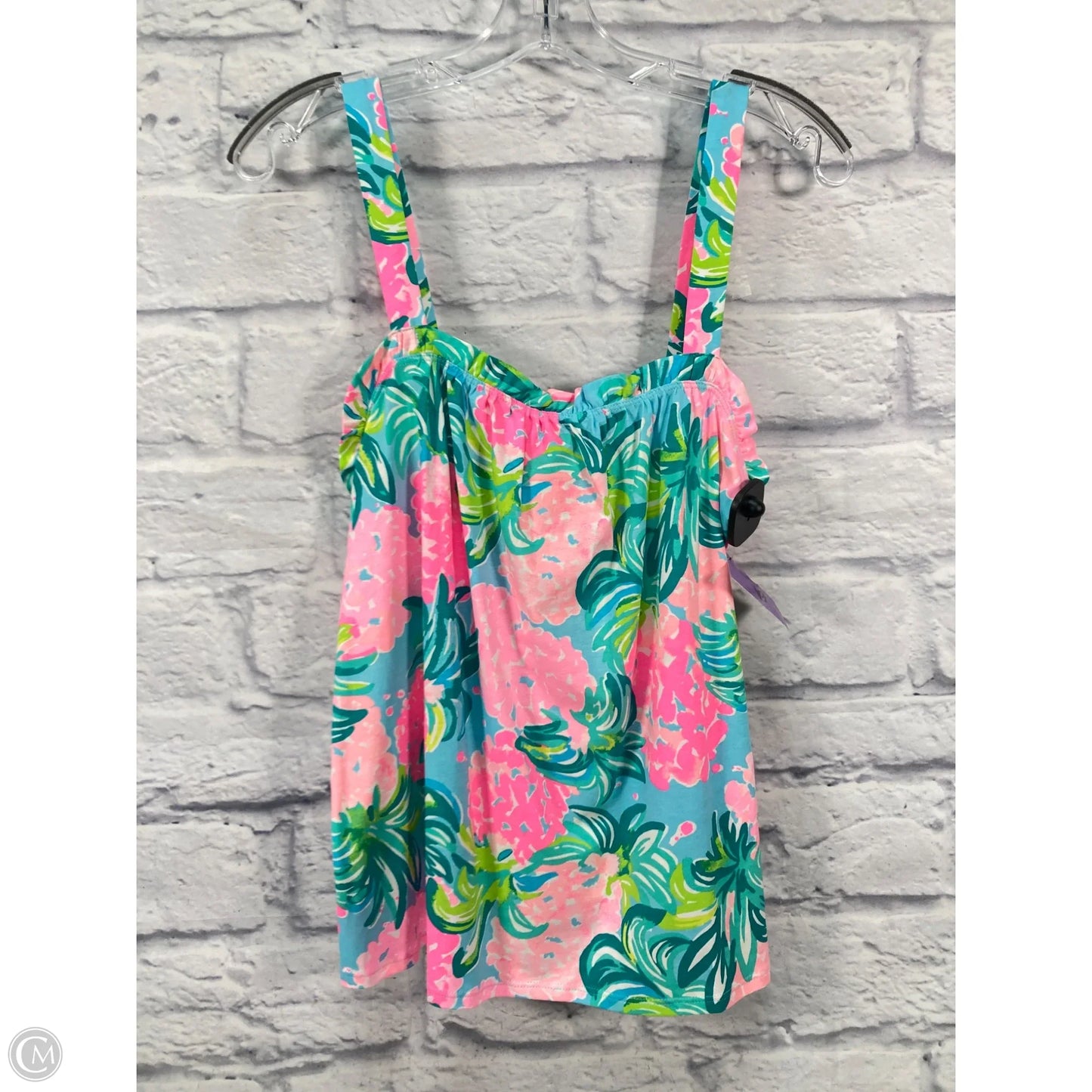 Top Sleeveless Designer By Lilly Pulitzer In Green & Pink, Size: M