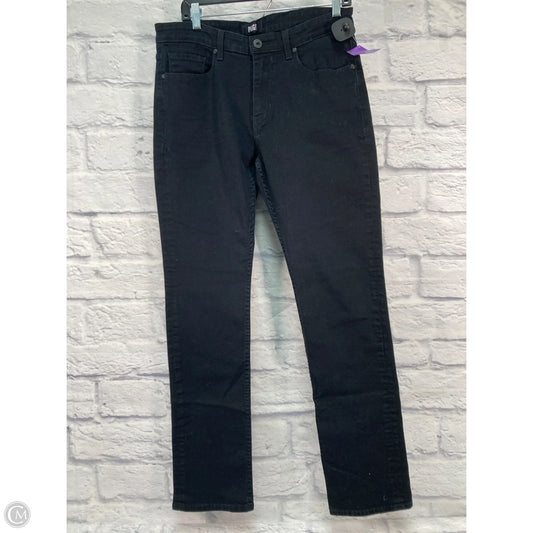 Jeans Straight By Paige In Black Denim, Size: 14