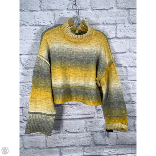 Sweater By Pilcro In Grey & Yellow, Size: Xs