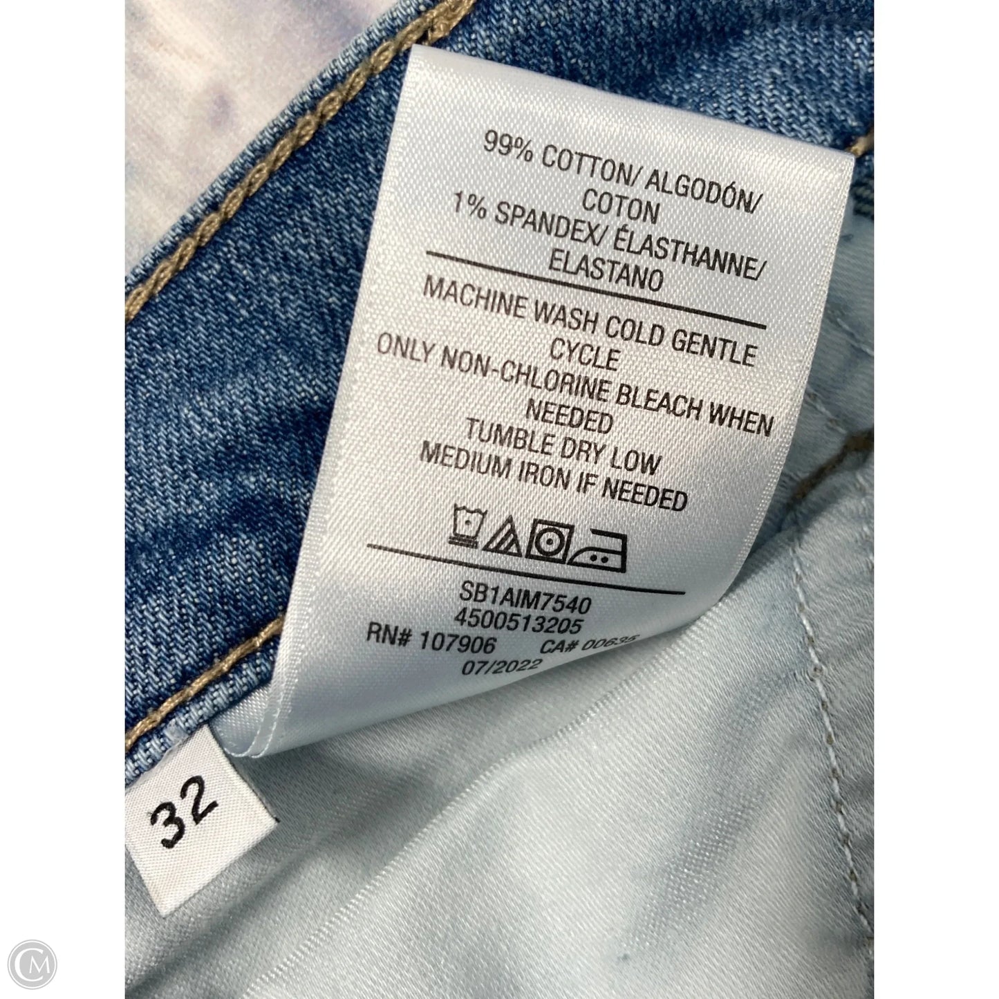 Jeans Straight By Hudson In Blue Denim, Size: 16