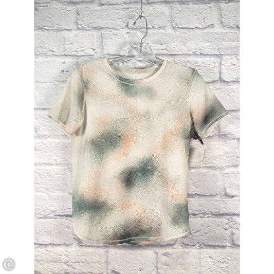 Athletic Top Short Sleeve By Lululemon In Green & White, Size: S