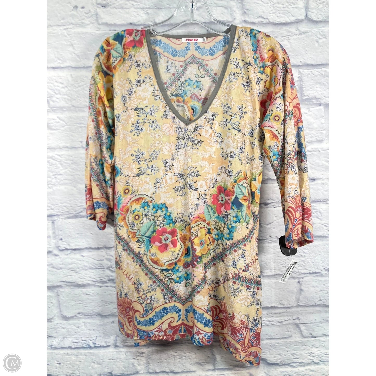 Blouse Long Sleeve By Johnny Was In Multi-colored, Size: Xs