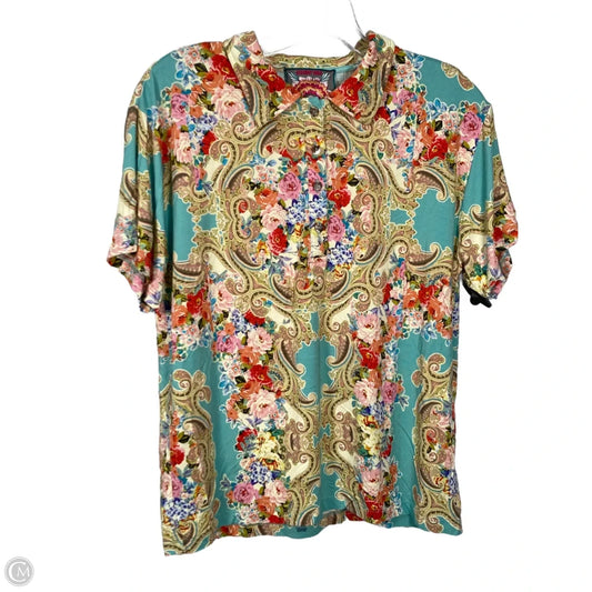 Top Short Sleeve By Johnny Was In Multi-colored, Size: S