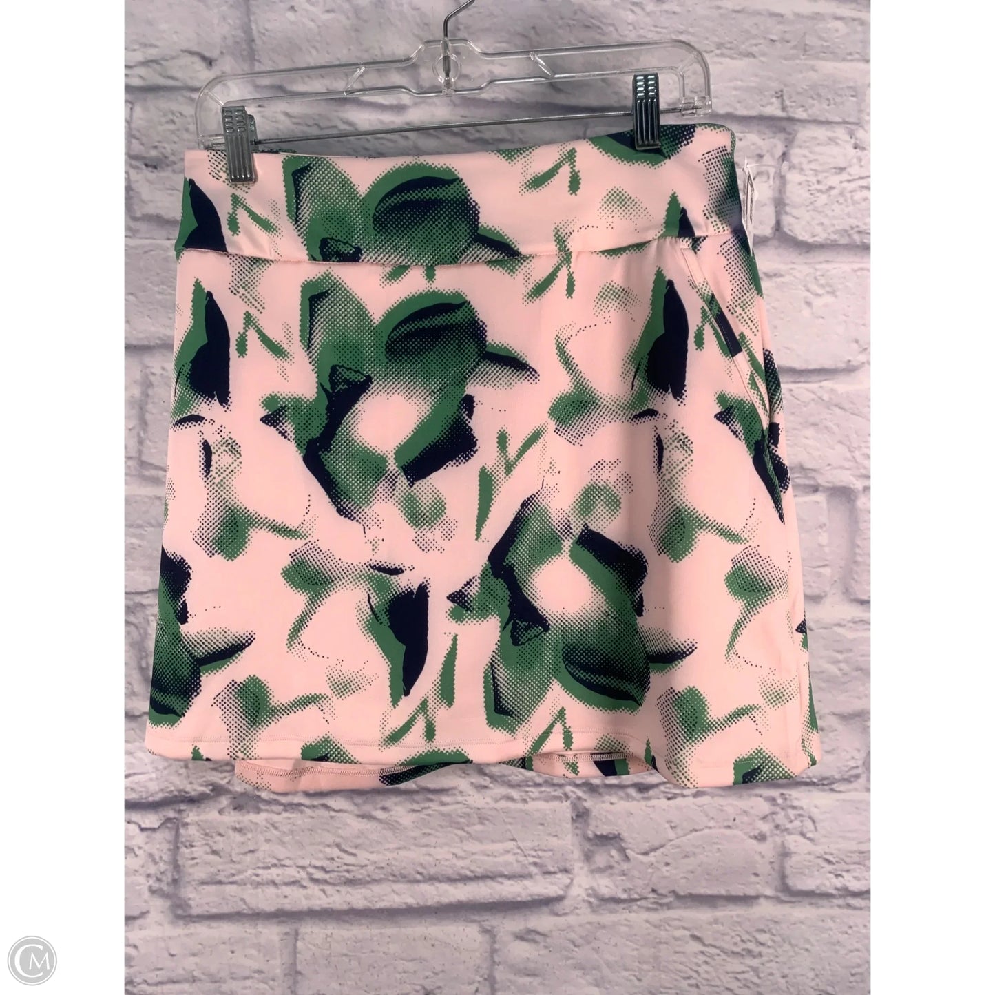 Athletic Skort By Adidas In Green & Pink, Size: Xl