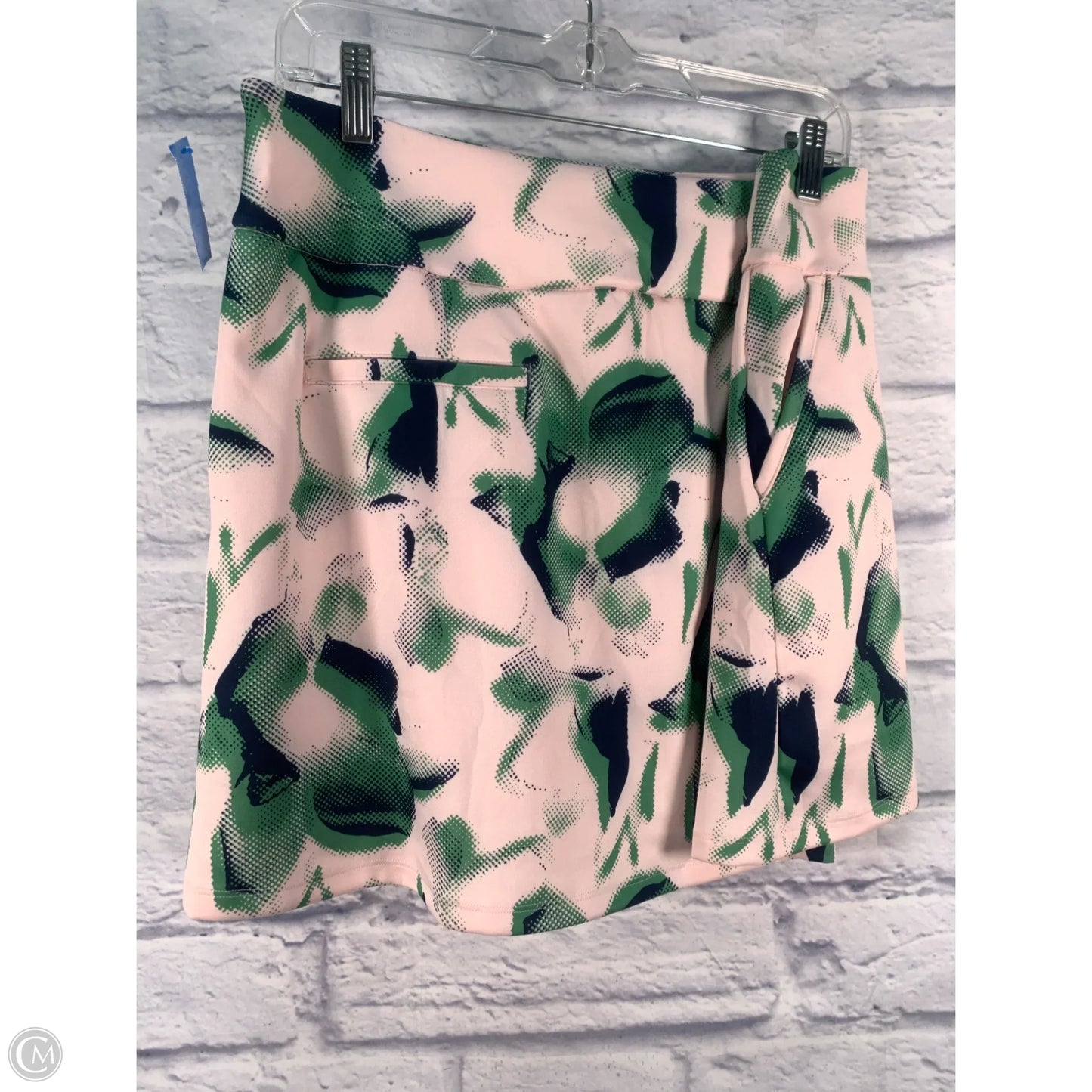 Athletic Skort By Adidas In Green & Pink, Size: Xl