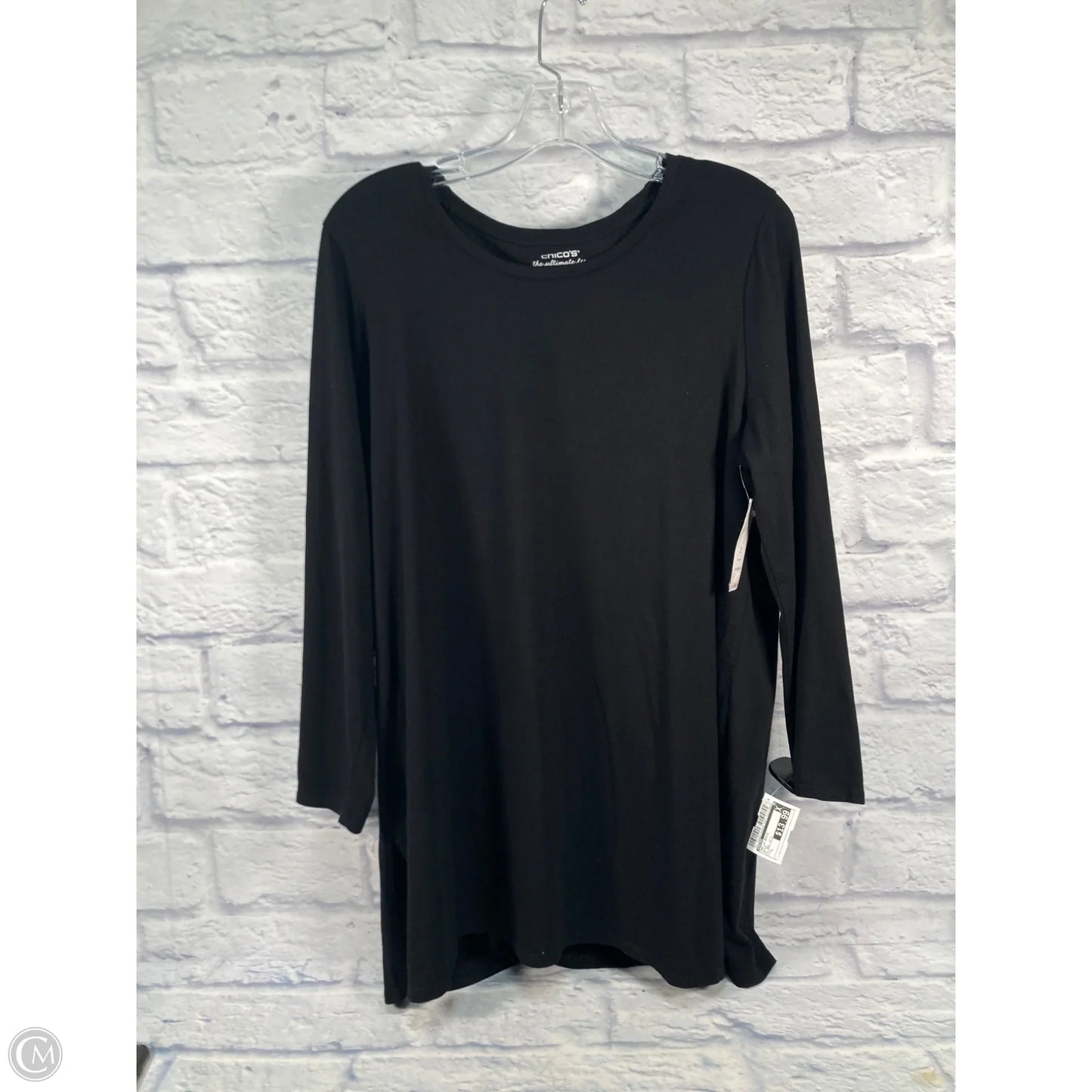 Top Long Sleeve Basic By Chicos In Black, Size: L