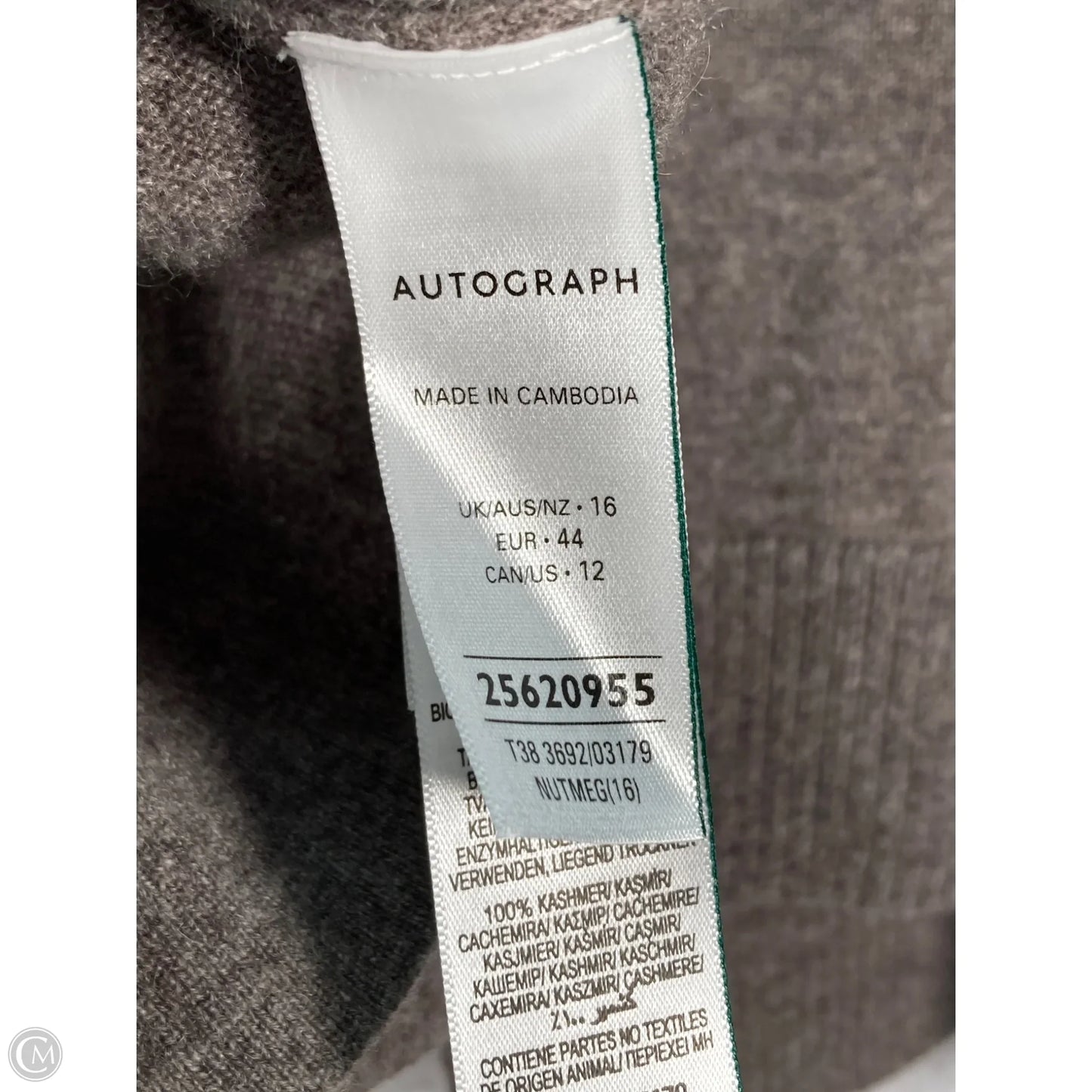 Sweater Cardigan Cashmere By Autograph In Brown, Size: L