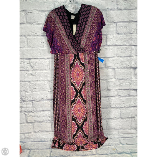 Dress Casual Maxi By Chicos In Black & Purple, Size: M