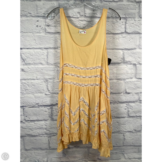 Dress Casual Short By Free People In White & Yellow, Size: S