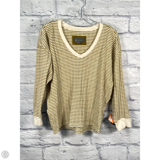 Top 3/4 Sleeve By Anthropologie In Striped Pattern, Size: L
