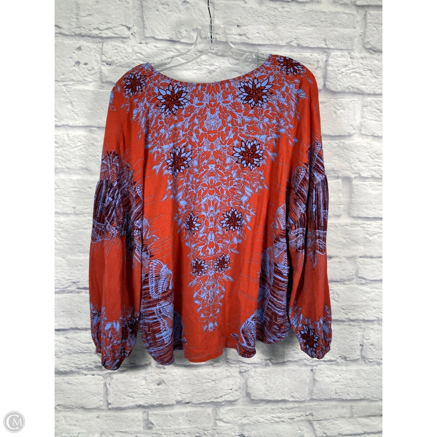 Top Long Sleeve By Free People In Blue & Orange, Size: S