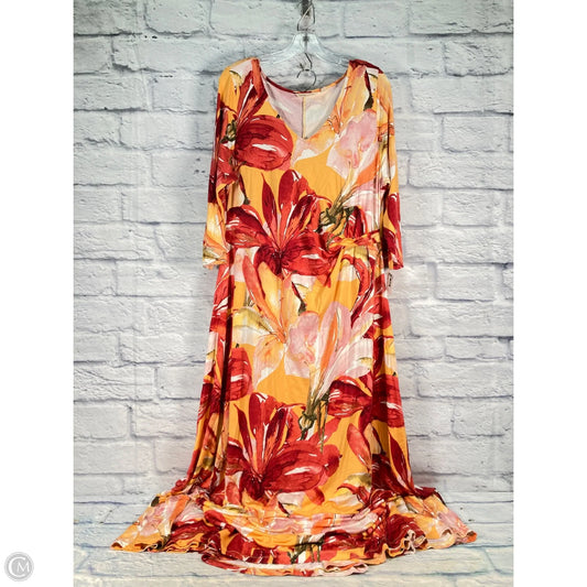 Dress Casual Maxi By Soft Surroundings In Orange & Red, Size: Xl