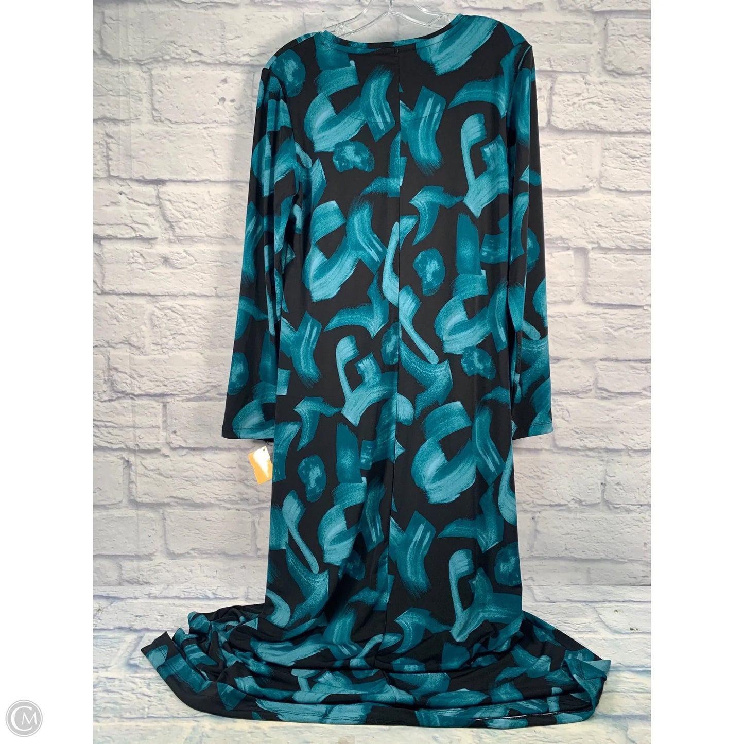 Dress Casual Maxi By Chicos In Black & Blue, Size: M