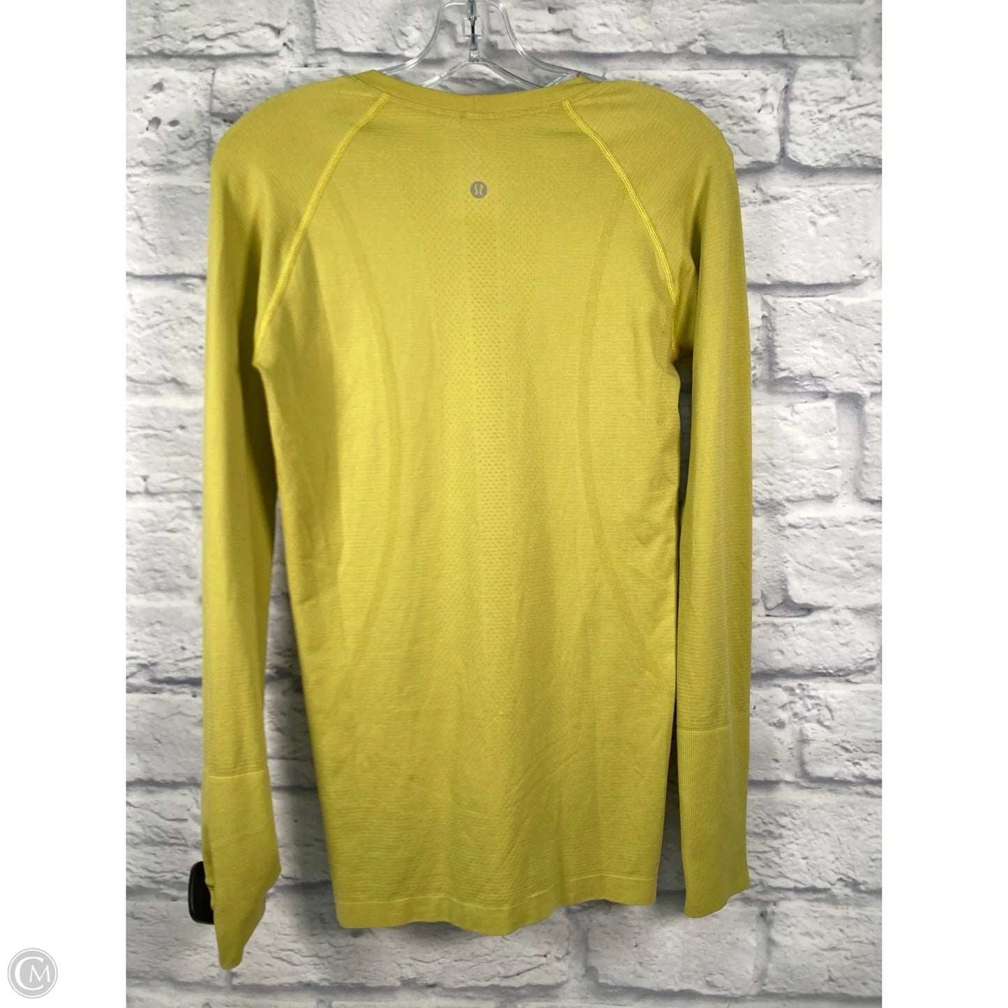 Athletic Top Long Sleeve Crewneck By Lululemon In Yellow, Size: 8