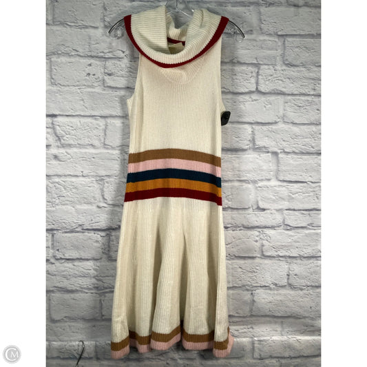 Dress Sweater By Maeve In Cream & Red, Size: M