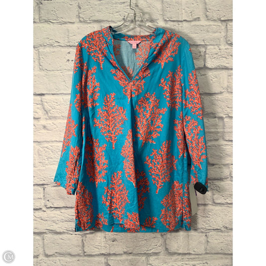Tunic Designer By Lilly Pulitzer In Blue & Orange, Size: L