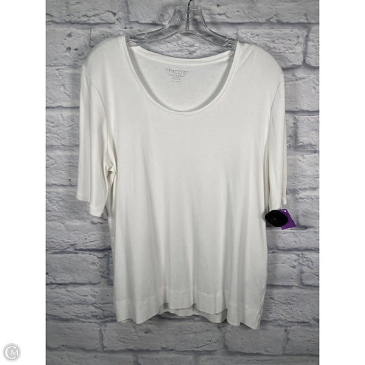 Top Short Sleeve Basic By Chicos In White, Size: Xl