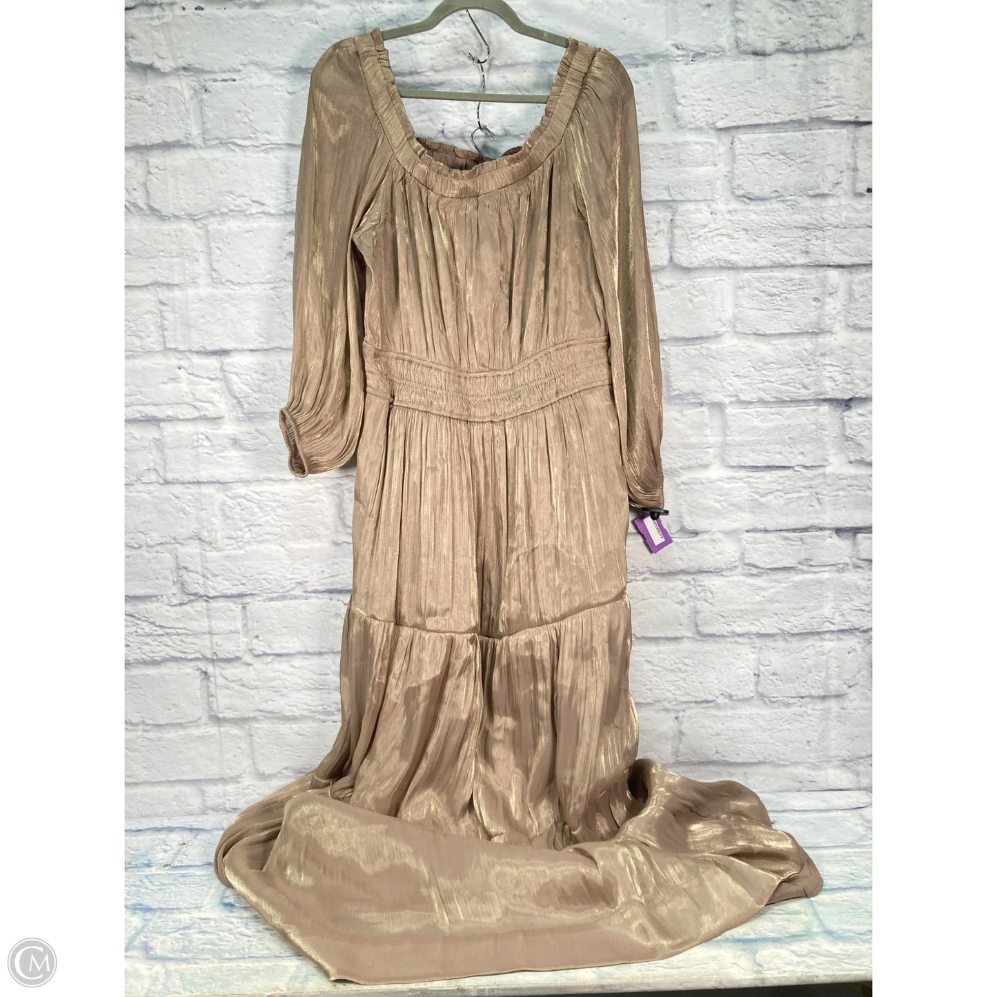 Dress Casual Maxi By Anthropologie In Gold, Size: L