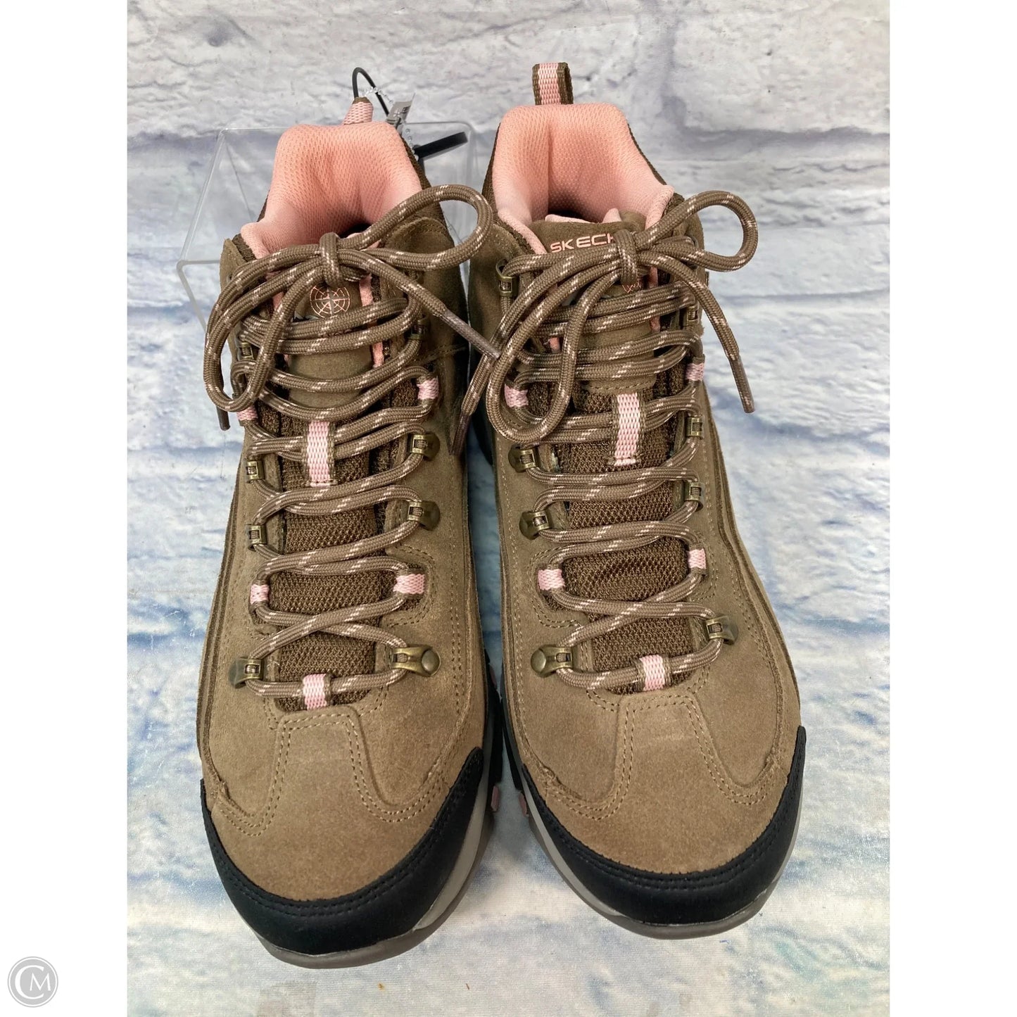 Boots Hiking By Skechers In Brown & Pink, Size: 9