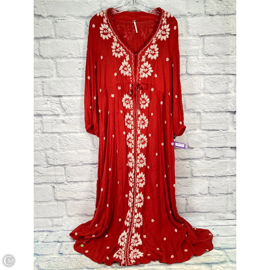 Dress Casual Maxi By Free People In Red & White, Size: L
