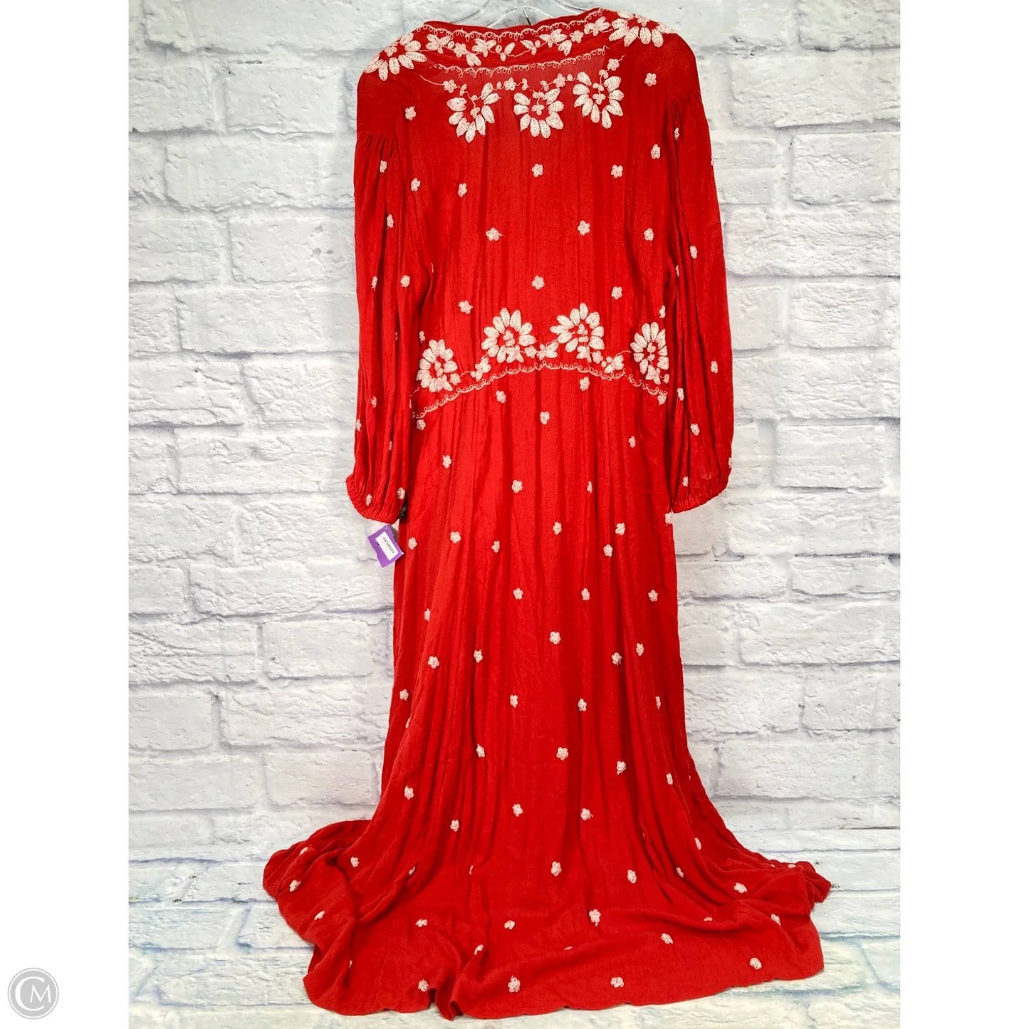 Dress Casual Maxi By Free People In Red & White, Size: L