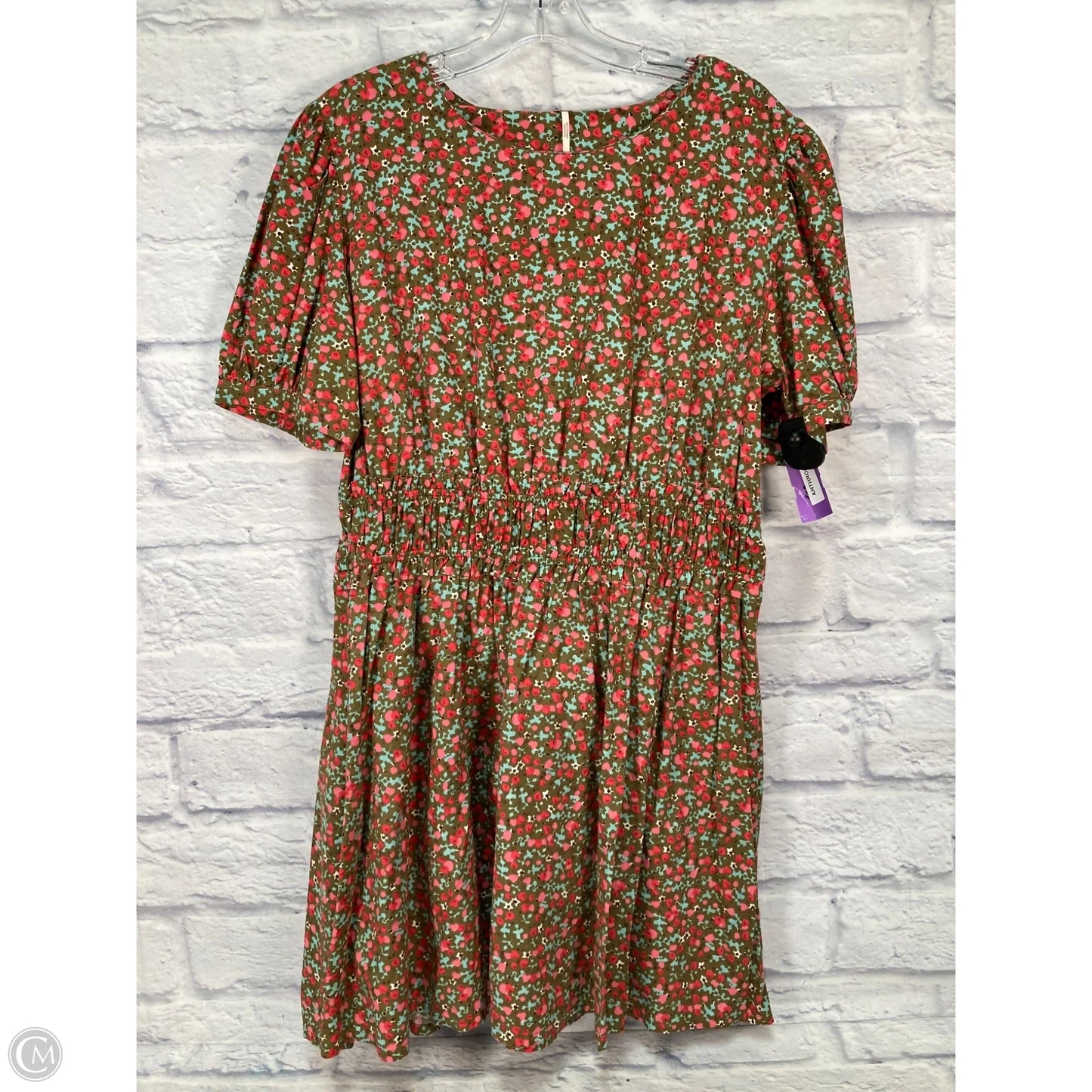 Dress Casual Short By Free People In Green & Pink, Size: Xl