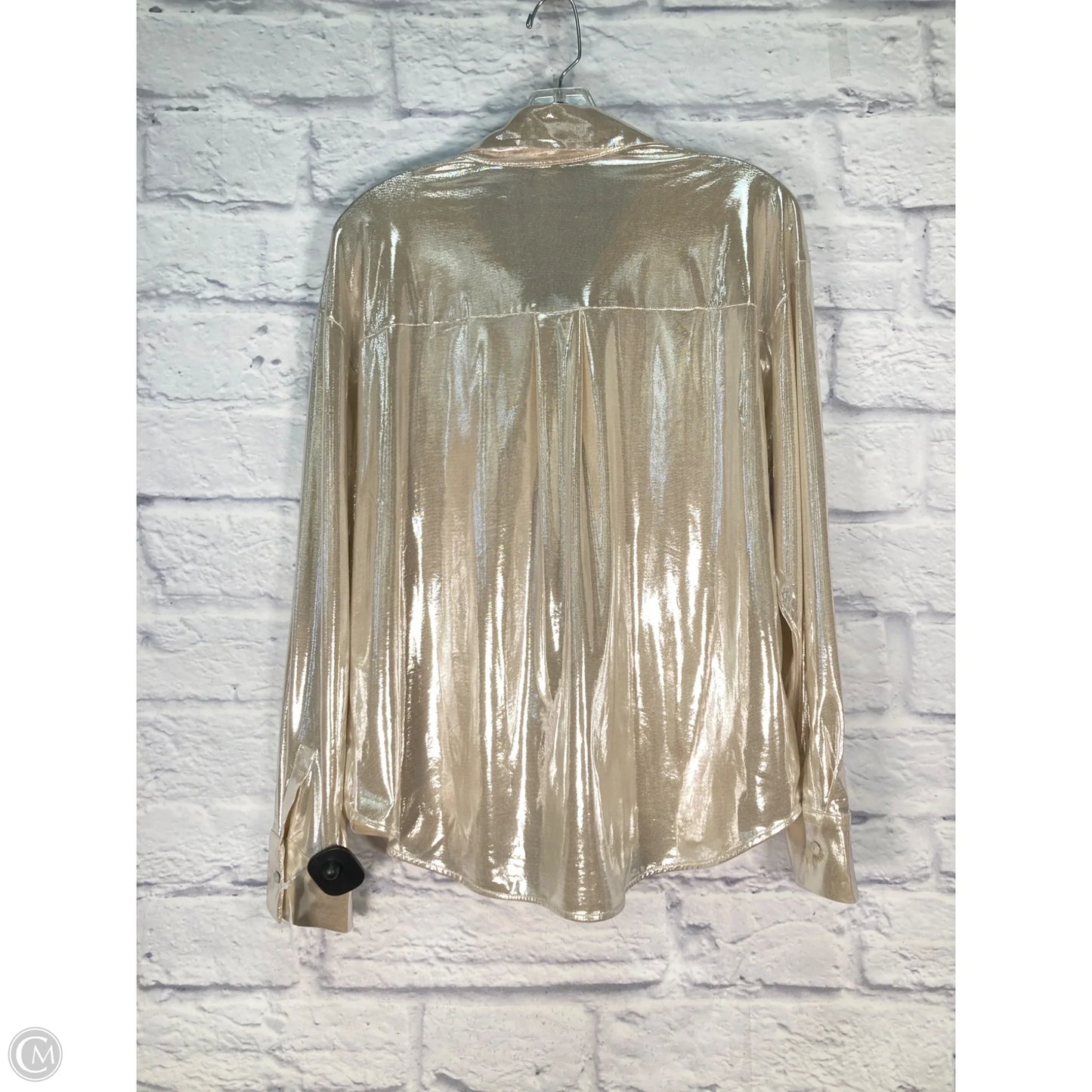 Blouse Long Sleeve By Anthropologie In Gold, Size: M