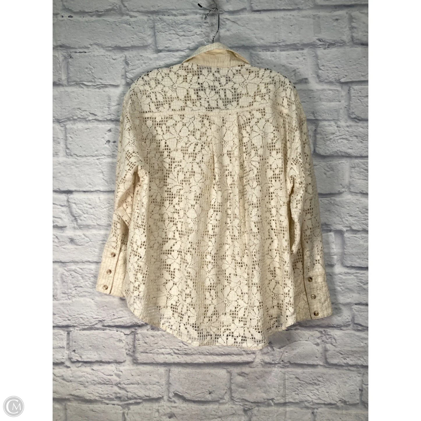 Blouse Long Sleeve By Free People In Cream, Size: Xs