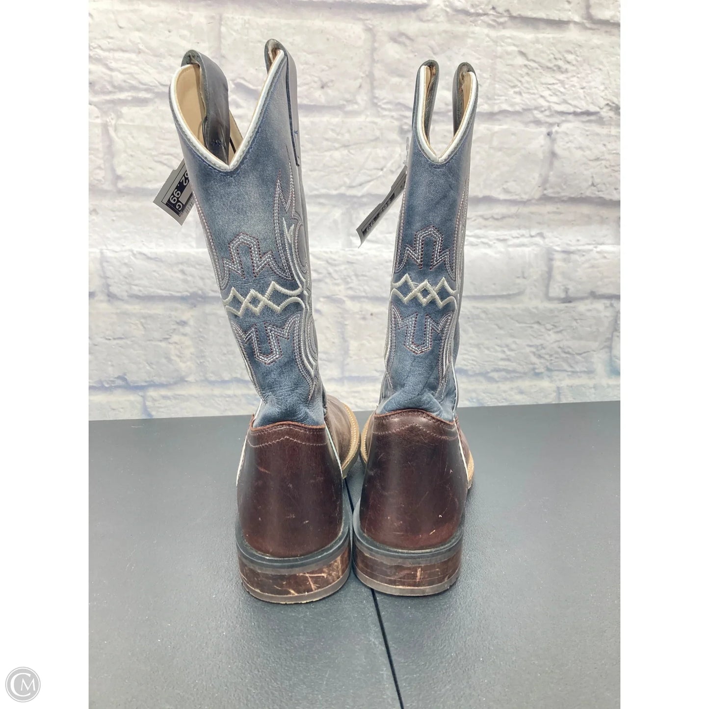 Boots Western By Old West In Blue & Brown, Size: 6.5