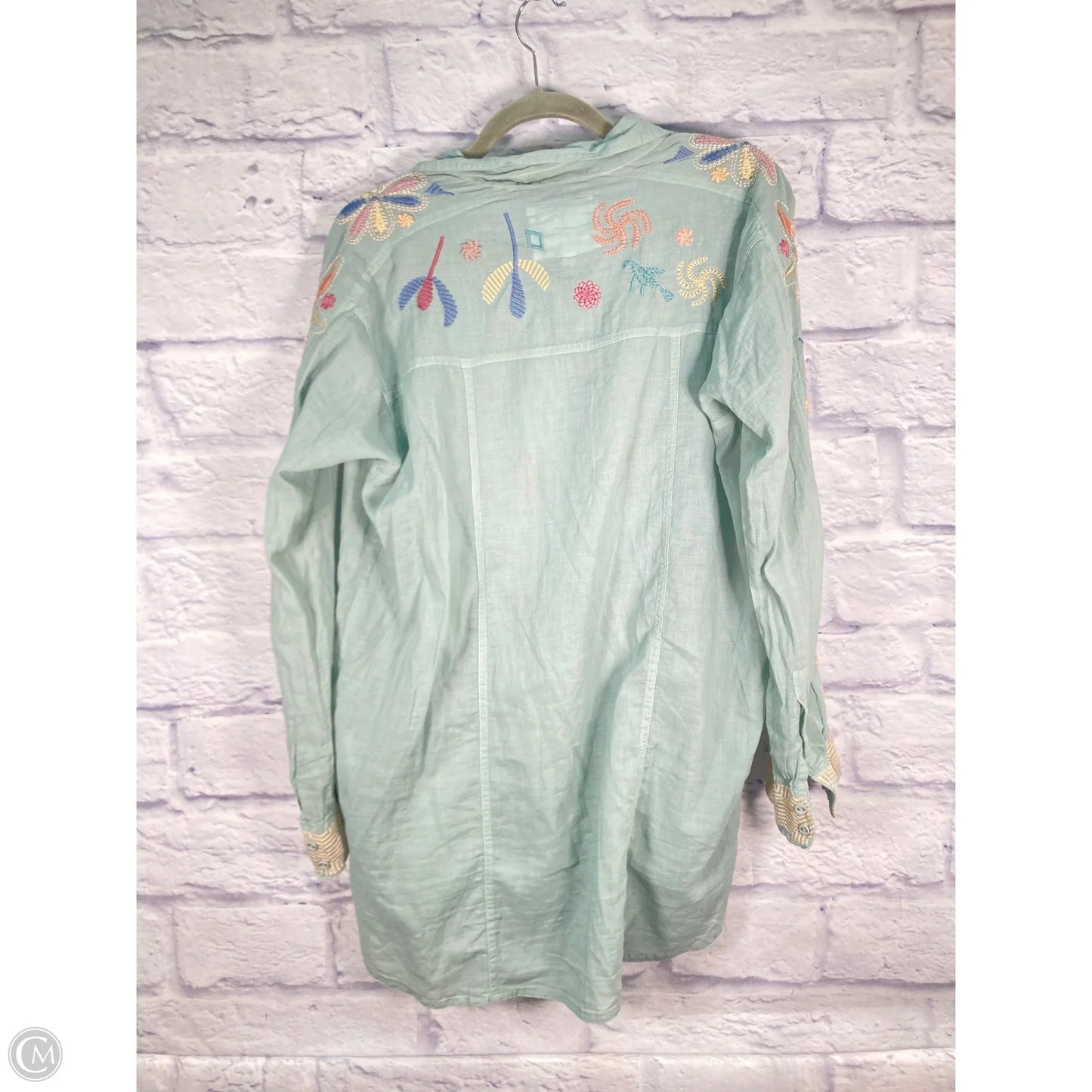 Top Long Sleeve By Johnny Was In Green, Size: S