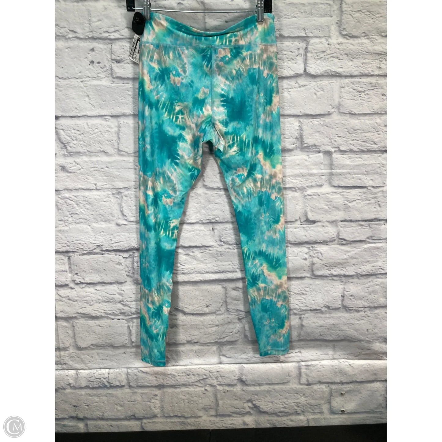 Athletic Leggings By Johnny Was In Blue & White, Size: L