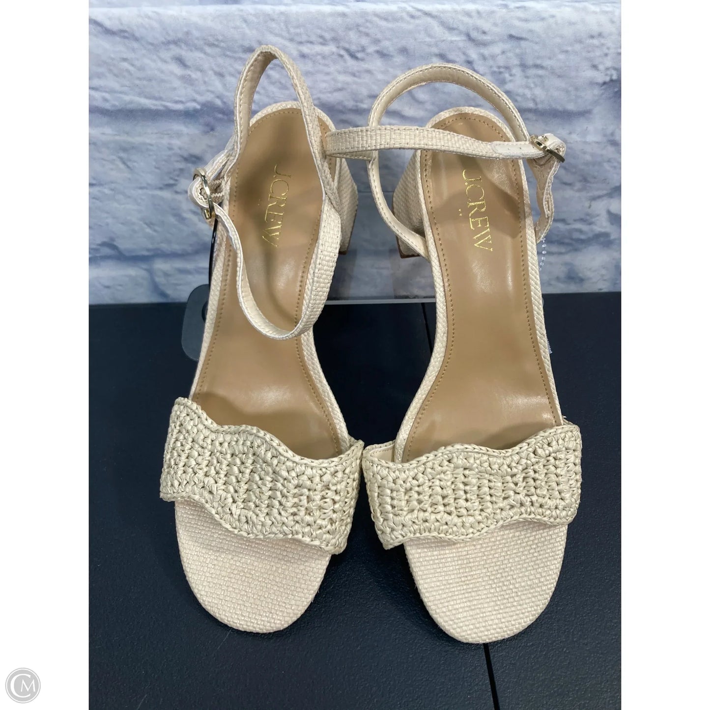 Sandals Heels Block By J. Crew In Cream, Size: 8