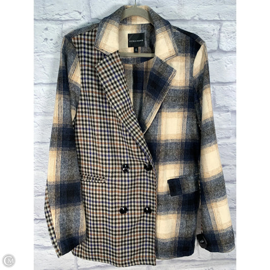 Blazer By Buckle Black In Blue & Cream, Size: M