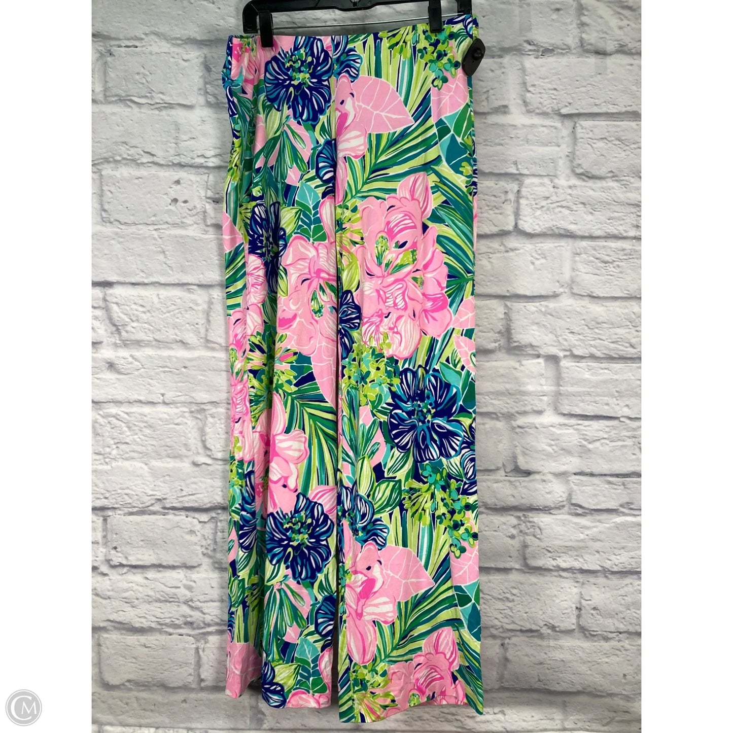 Pants Designer By Lilly Pulitzer In Blue & Pink, Size: L