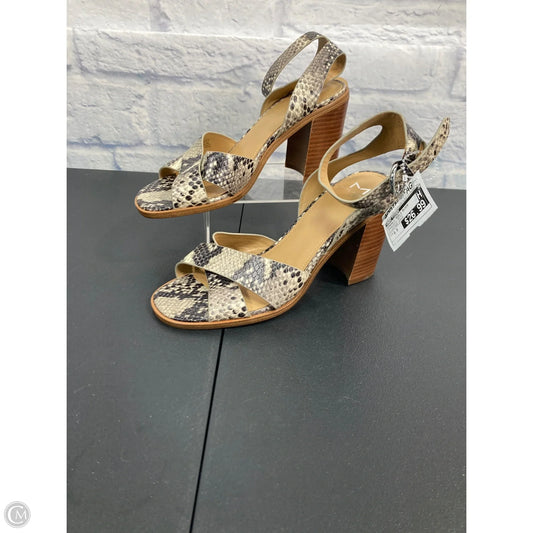 Sandals Heels Block By Marc Fisher In Snakeskin Print, Size: 8.5