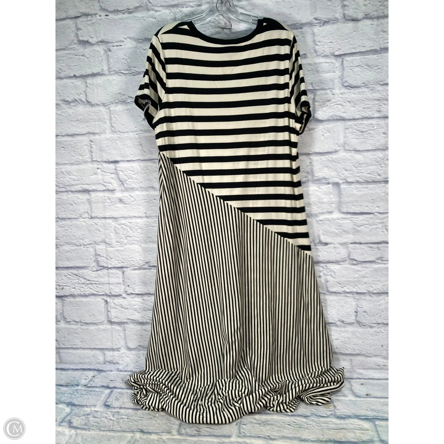 Dress Casual Maxi By Who What Wear In Black & Cream, Size: Xl