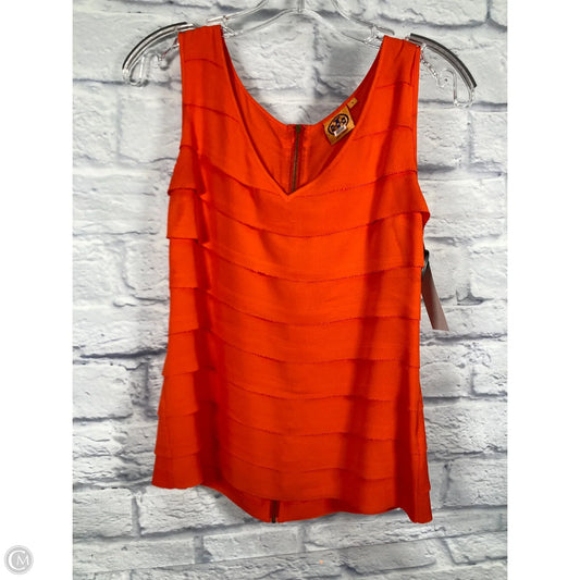 Top Sleeveless Designer By Tory Burch In Orange, Size: S