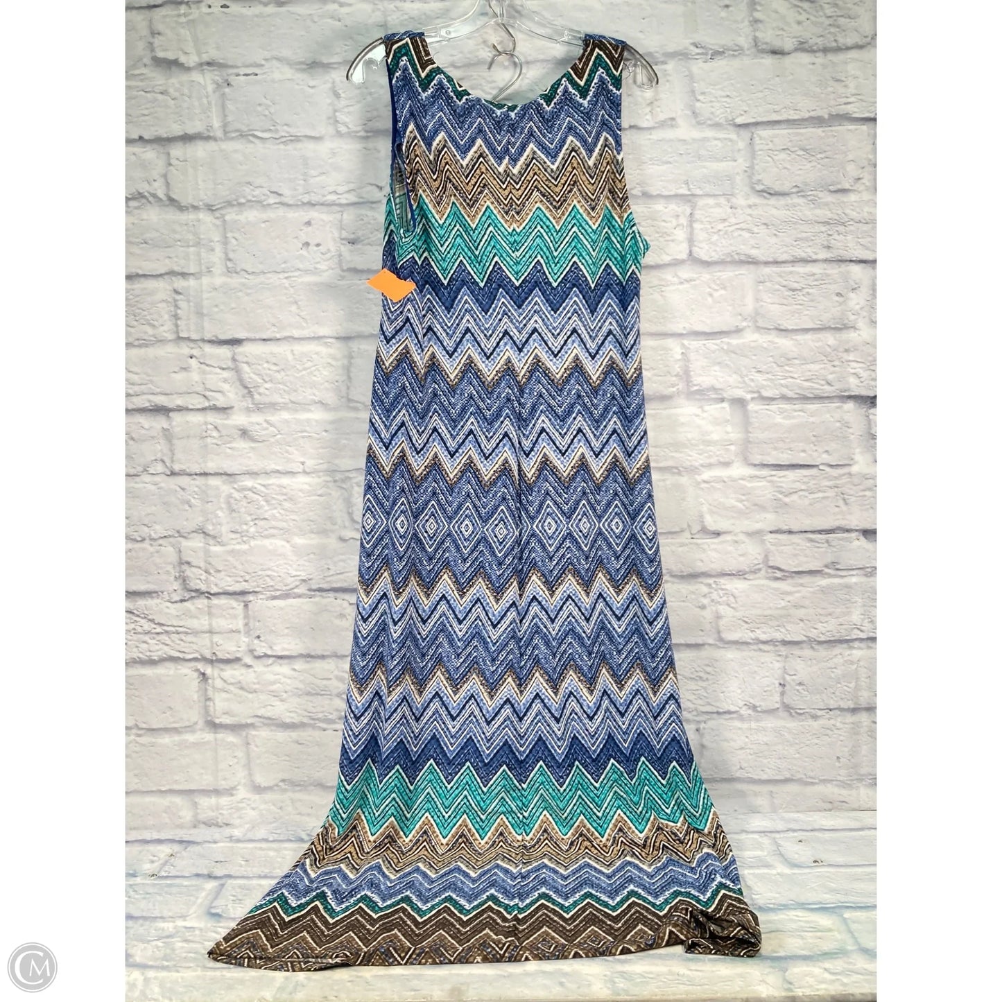 Dress Casual Maxi By R And M Richards In Blue & White, Size: Xl